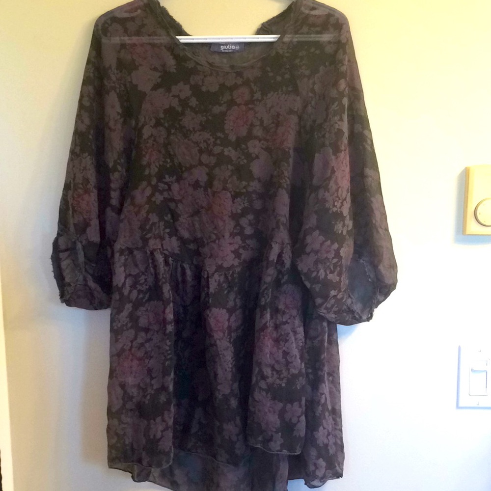 Sheer floral print top